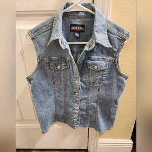 Vintage 90s Limited Jeans Denim Vest Sleeveless Trucker Size S